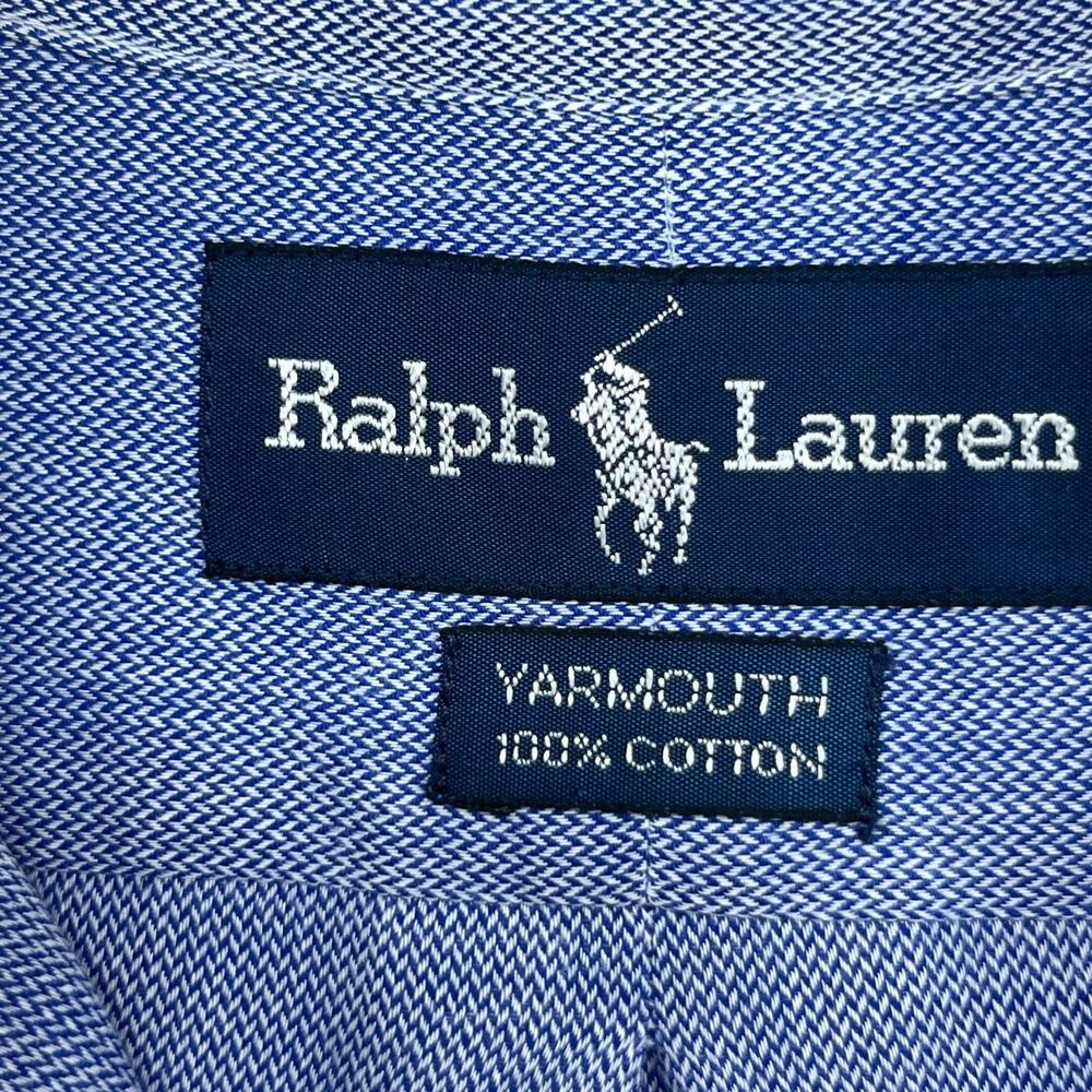 RALPH LAUREN Shirt Mens 15.5 33 Yarmouth Dress Button Down Cotton Blue - Picture 5 of 14